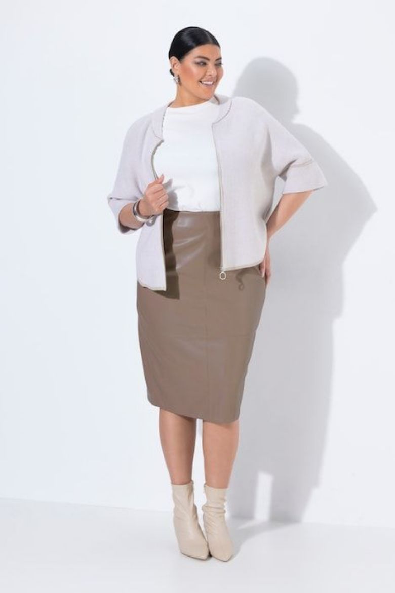 Plus size veliki brojevi Suknja uskog kroja imitacije kože za punije