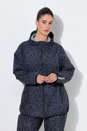 Plus size veliki brojevi Jakna vodootporna sa leopard uzorkom i kapuljačom za punije