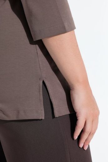 Plus size veliki brojevi Majica 3/4 rukava lađa izreza s ukrasnim kamenčićima za punije
