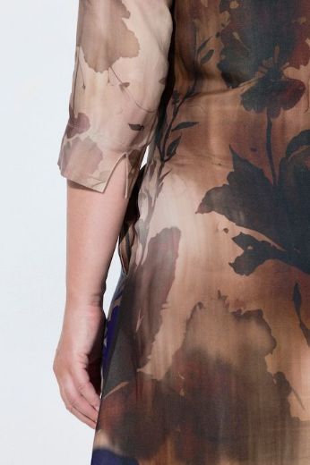 Plus size veliki brojevi Haljina elegantna  3/4 rukava V izreza za punije