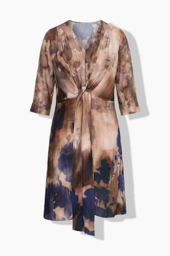 Plus size veliki brojevi Haljina elegantna  3/4 rukava V izreza za punije