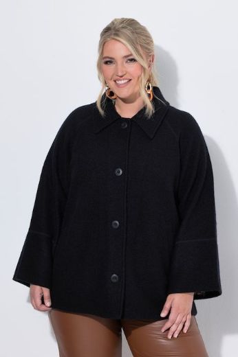 Plus size veliki brojevi Jakna vunena A kroja dugih rukava s kragnom za punije