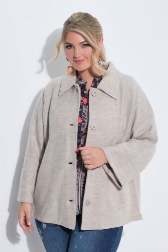 Plus size veliki brojevi Jakna vunena A kroja dugih rukava s kragnom za punije