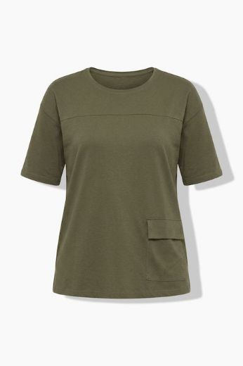 Plus size veliki brojevi Majica kratkih rukava okruglog izreza s džepom za punije
