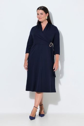 Plus size veliki brojevi Haljina midi 3/4 rukava za punije