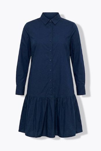 Plus size veliki brojevi Haljina midi dugih rukava A kroja s kragnom za punije