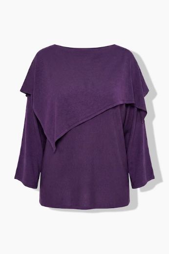 Plus size veliki brojevi Pulover 3/4 rukava širokog kroja lađa izreza za punije