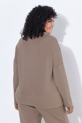 Plus size veliki brojevi Majica dugih rukava širokog kroja s povišenim ovratnikom za punije