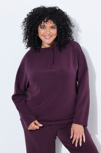 Plus size veliki brojevi Majica dugih rukava širokog kroja s povišenim ovratnikom za punije