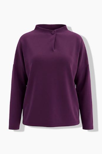 Plus size veliki brojevi Majica dugih rukava širokog kroja s povišenim ovratnikom za punije