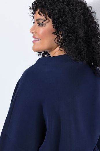 Plus size veliki brojevi Majica dugih rukava širokog kroja s povišenim ovratnikom za punije