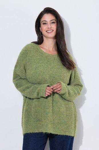 Plus size veliki brojevi Pulover dugih rukava širokog kroja okruglog izreza za punije