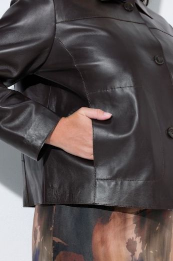 Plus size veliki brojevi Jakna dugih rukava s kragnom i gumbima za punije