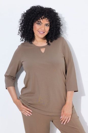 Plus size veliki brojevi Majica 3/4 rukava A kroja okruglog izreza za punije