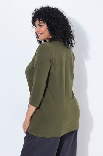 Plus size veliki brojevi Majica 3/4 rukava A kroja okruglog izreza za punije