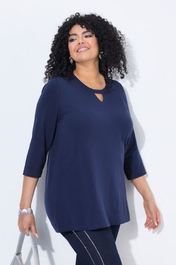 Plus size veliki brojevi Majica 3/4 rukava A kroja okruglog izreza za punije