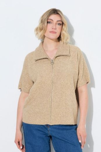 Plus size veliki brojevi Kardigan kratkih rukava s patentnim zatvaračem za punije