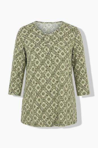 Plus size veliki brojevi Majica 3/4 rukava A kroja V izreza s ukrasnim naborima za punije