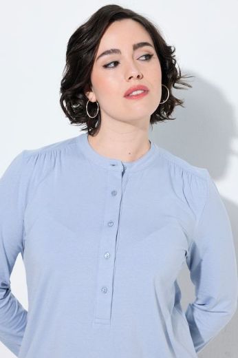 Plus size veliki brojevi Majica dugih rukava s gumbima na izrezu za punije