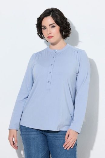 Plus size veliki brojevi Majica dugih rukava s gumbima na izrezu za punije