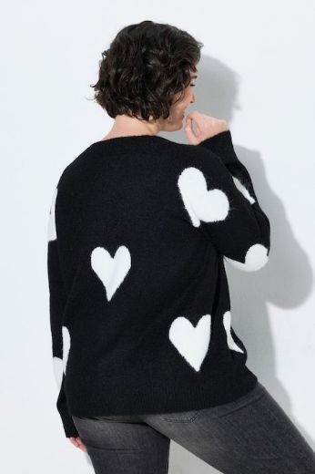 Plus size veliki brojevi Kardigan dugih rukava širokog kroja V izreza s motivom srca za punije