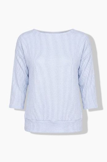 Plus size veliki brojevi Majica dugih širokih rukava na pruge s lađa izrezom za punije