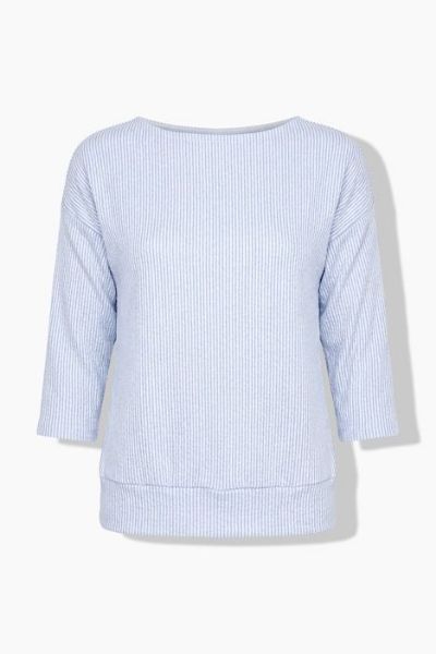 Veliki brojevi Majica dugih širokih rukava na pruge s lađa izrezom moda za punije