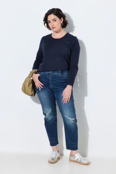 Veliki brojevi Traperice povišenog struka elastične moda za punije