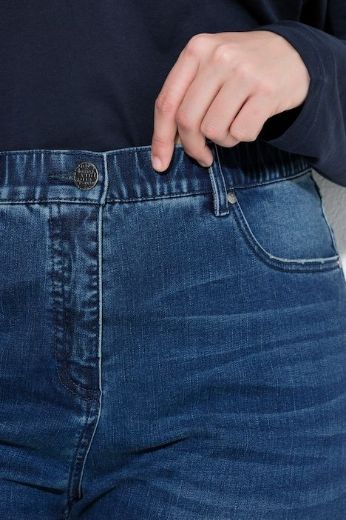 Plus size veliki brojevi Traperice povišenog struka elastične za punije