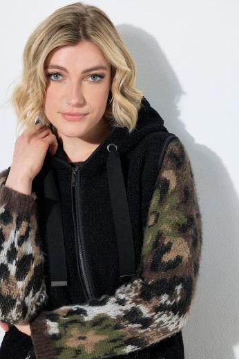 Plus size veliki brojevi Prsluk  dužeg  kroja s kapuljačom za punije