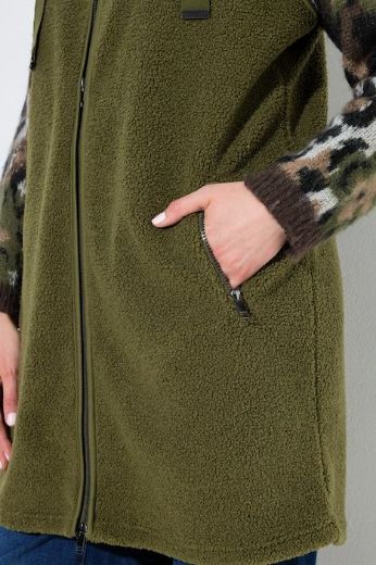 Plus size veliki brojevi Prsluk  dužeg  kroja s kapuljačom za punije