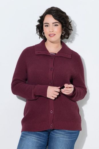 Plus size veliki brojevi Kardigan dugih rukava s kragnom i gumbima za punije