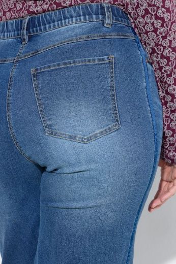 Plus size veliki brojevi Traperice širokih ravnih nogavica s udobnim strukom za punije