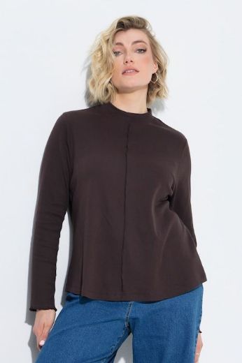 Plus size veliki brojevi Majica dugih rukava s povišenim ovratnikom za punije