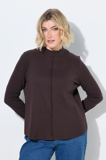 Plus size veliki brojevi Majica dugih rukava s povišenim ovratnikom za punije