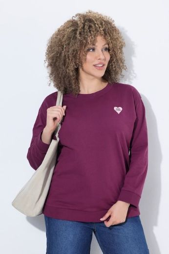 Plus size veliki brojevi Majica dugih rukava širokog kroja s izvezenim srcima za punije