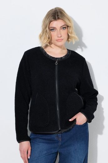 Plus size veliki brojevi jakna dugih rukava okruglog izreza s patentnim zatvaračem za punije