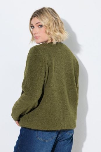 Plus size veliki brojevi jakna dugih rukava okruglog izreza s patentnim zatvaračem za punije