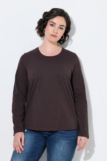 Plus size veliki brojevi Majica dugih rukava okruglog izreza s natpisom na leđima za punije