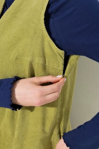 Plus size veliki brojevi Haljina od samta bez rukava V izreza s džepovima za punije