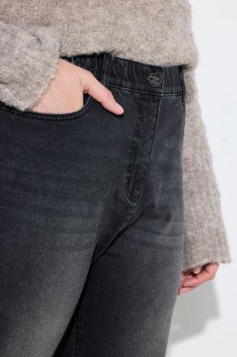 Plus size veliki brojevi Traperice povišenog struka elastične za punije