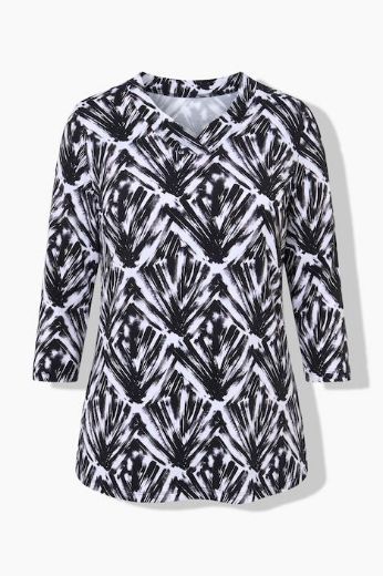 Plus size veliki brojevi Majica 3/4 rukava V izreza za punije