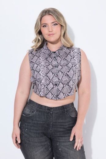 Plus size veliki brojevi Ovratnik košulje s uzorkom i gumbima za punije
