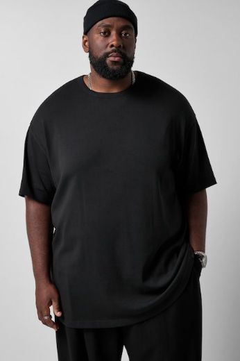 Plus size veliki brojevi Majica kratkih rukava rebrasta šireg kroja okruglog izreza za punije