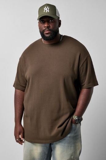 Plus size veliki brojevi Majica kratkih rukava rebrasta šireg kroja okruglog izreza za punije