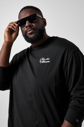 Plus size veliki brojevi Majica dugih rukava šireg kroja okruglog izreza s printom za punije