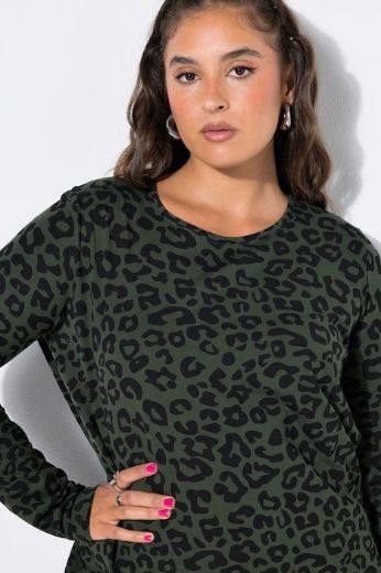 Plus size veliki brojevi Majica dugih rukava s leopard printom za punije