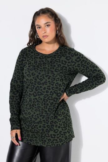 Plus size veliki brojevi Majica dugih rukava s leopard printom za punije