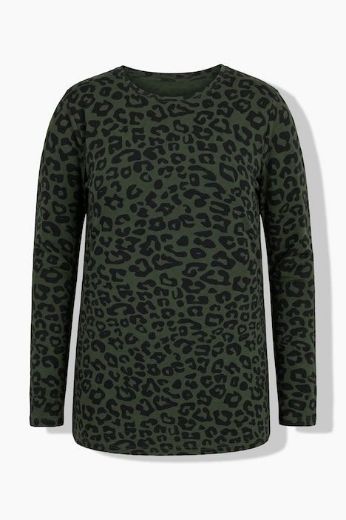 Plus size veliki brojevi Majica dugih rukava s leopard printom za punije
