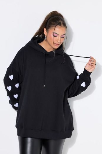 Plus size veliki brojevi Majica dugih rukava s printom srca za punije